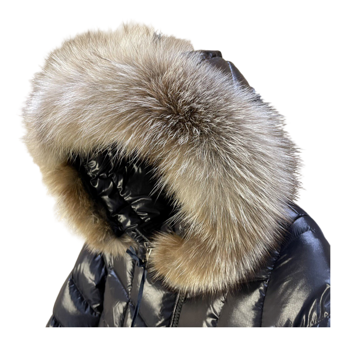 Moncler Fulmarus Chevron-Quilted Hooded Puffer Coat – Black