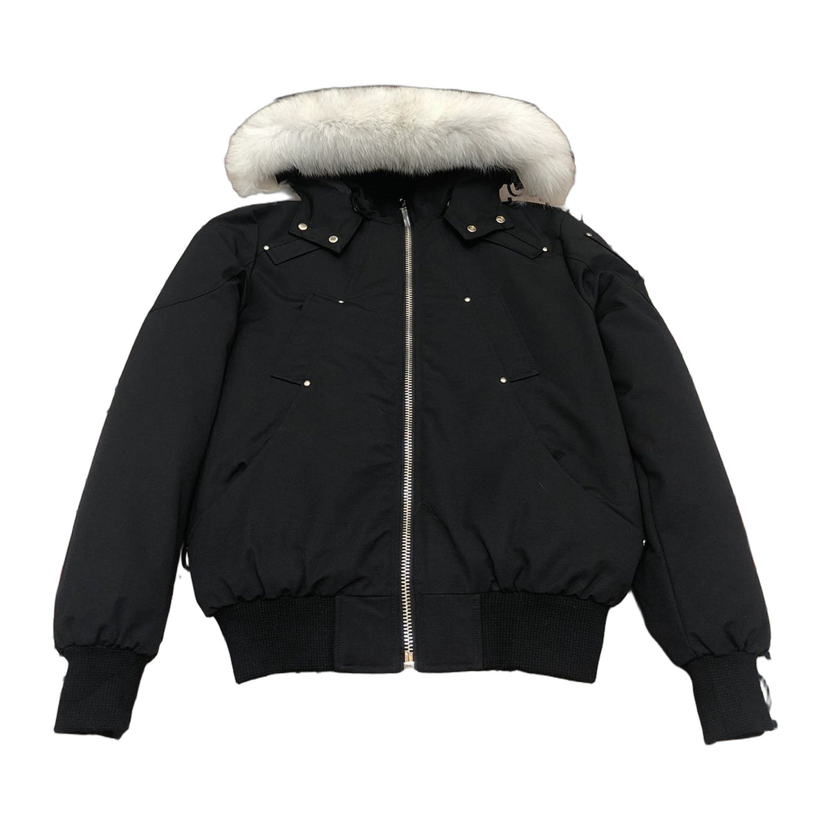 Moose Knuckles Men's Original Ballistic Shearling-Trim Bomber – Black