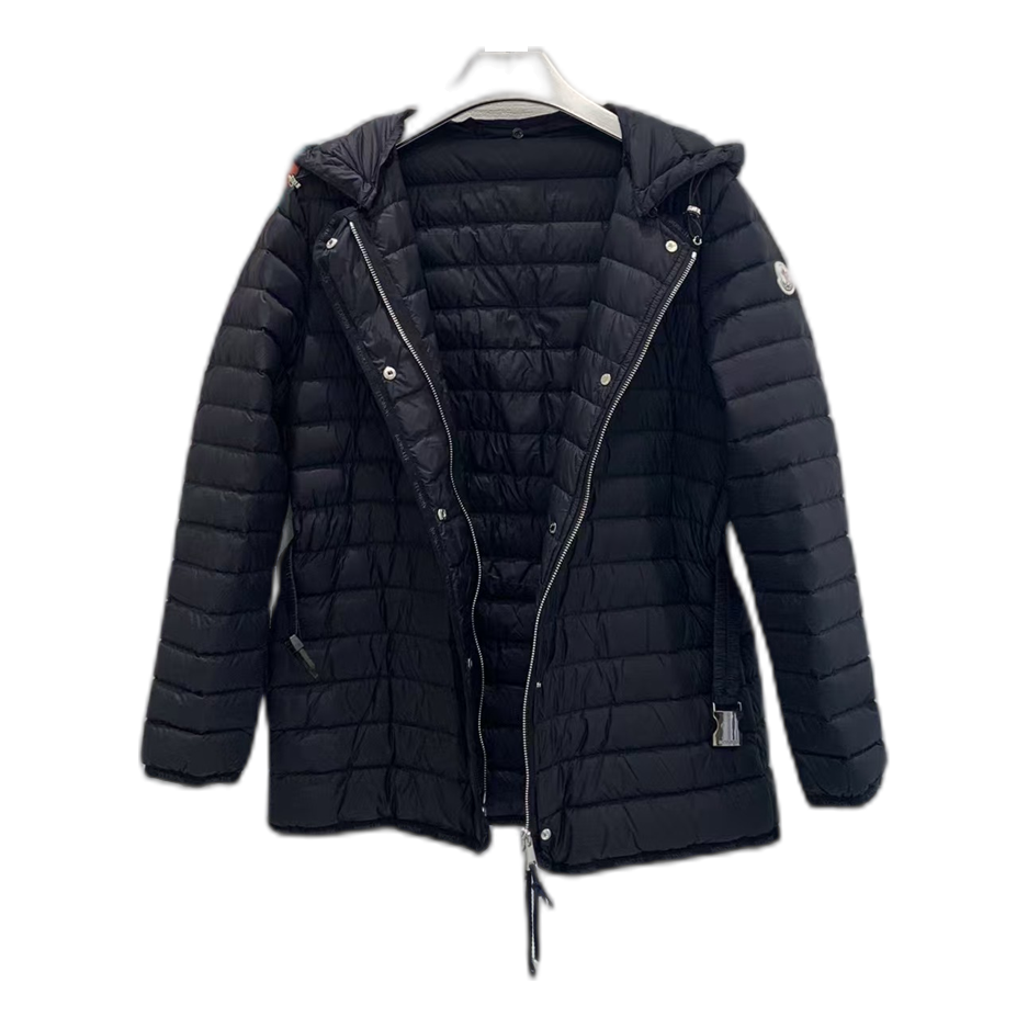 Moncler Oredon Belted Hooded Puffer Jacket in Black