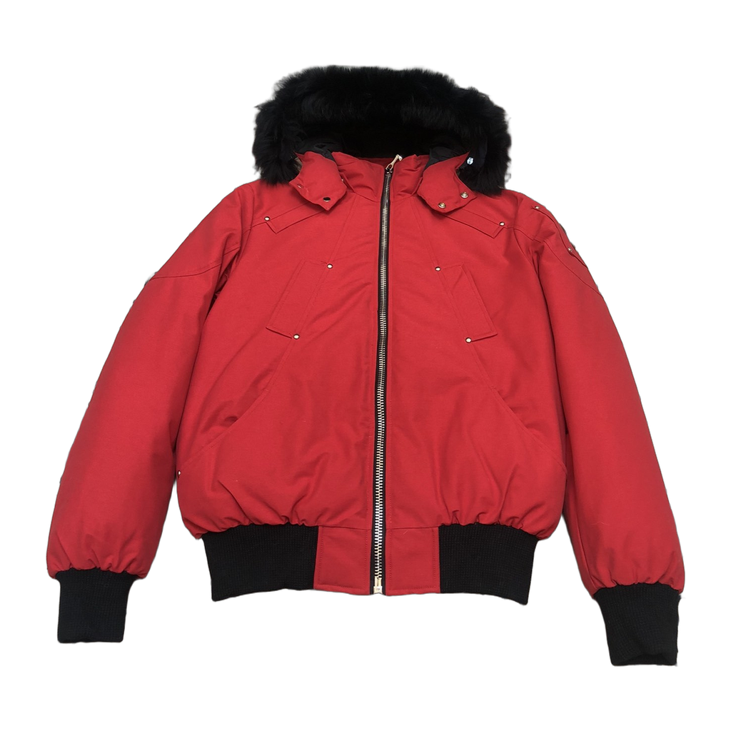 Moose Knuckles Men's Original Ballistic Shearling-Trim Bomber – Black