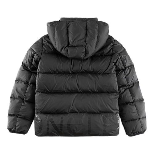 Moncler Contrast-Lined Logo-Hood Puffer Jacket – Black