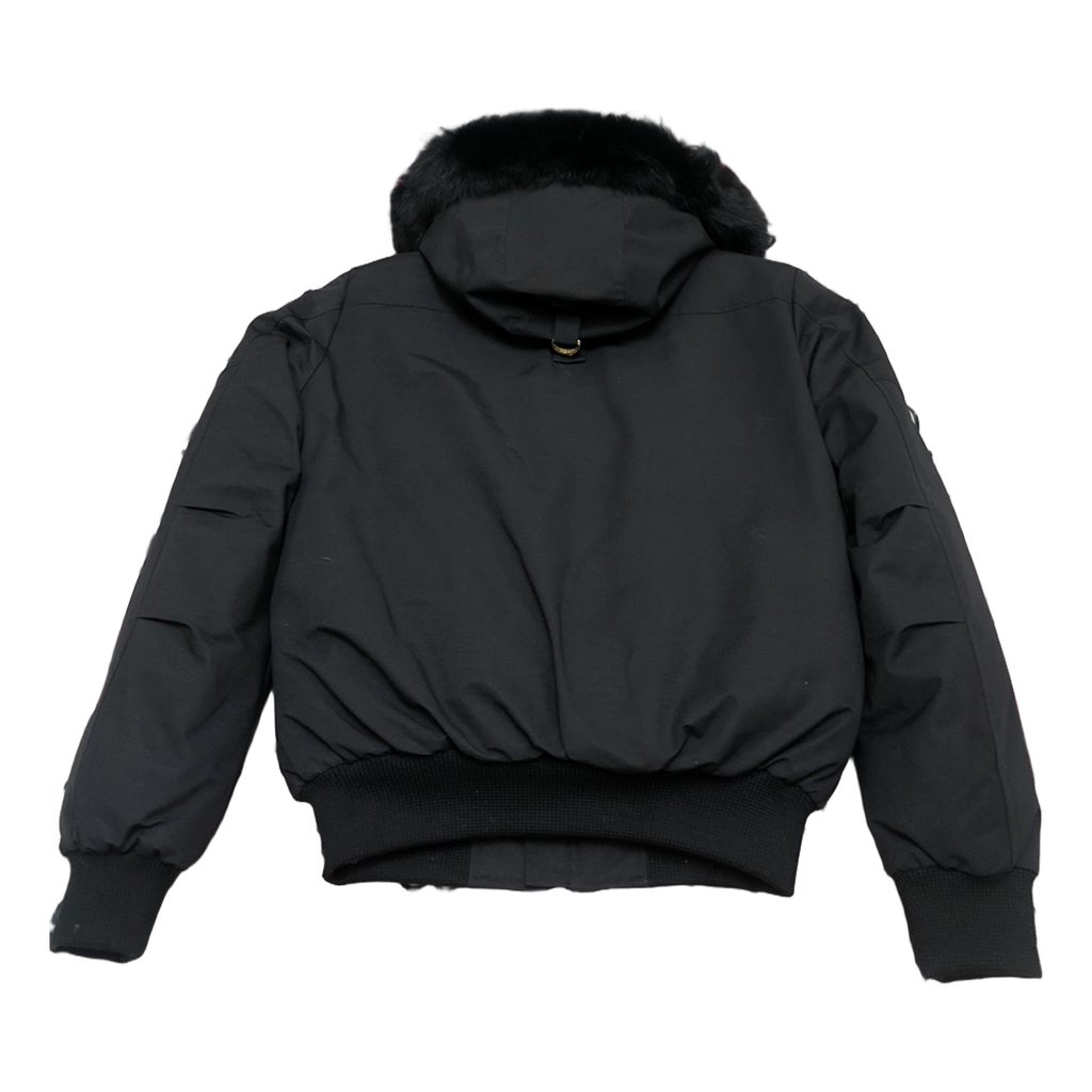Moose Knuckles Gold Ballistic Fur-Trim Bomber – Black