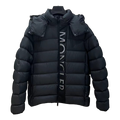 Moncler Vertical-Logo Hooded Puffer Jacket – Black