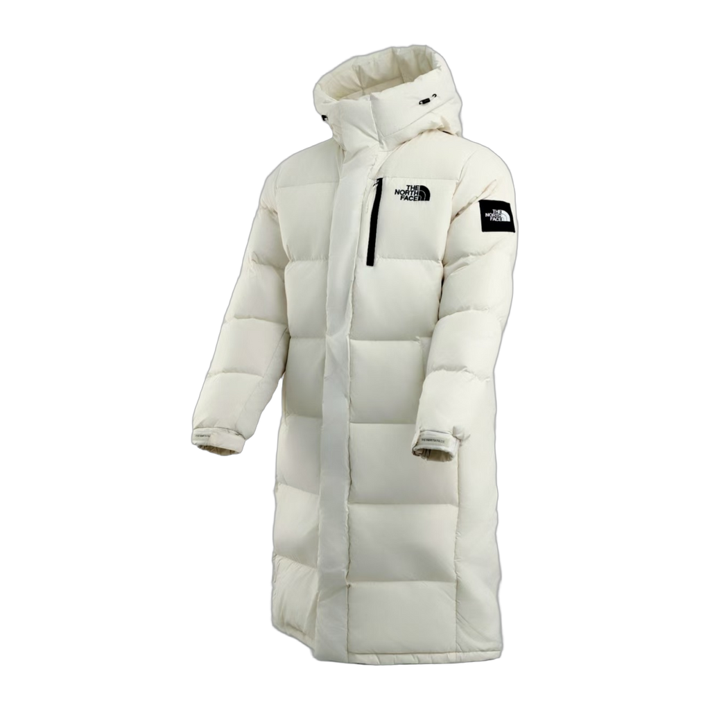 The North Face Color-Block Long Down Coat – White