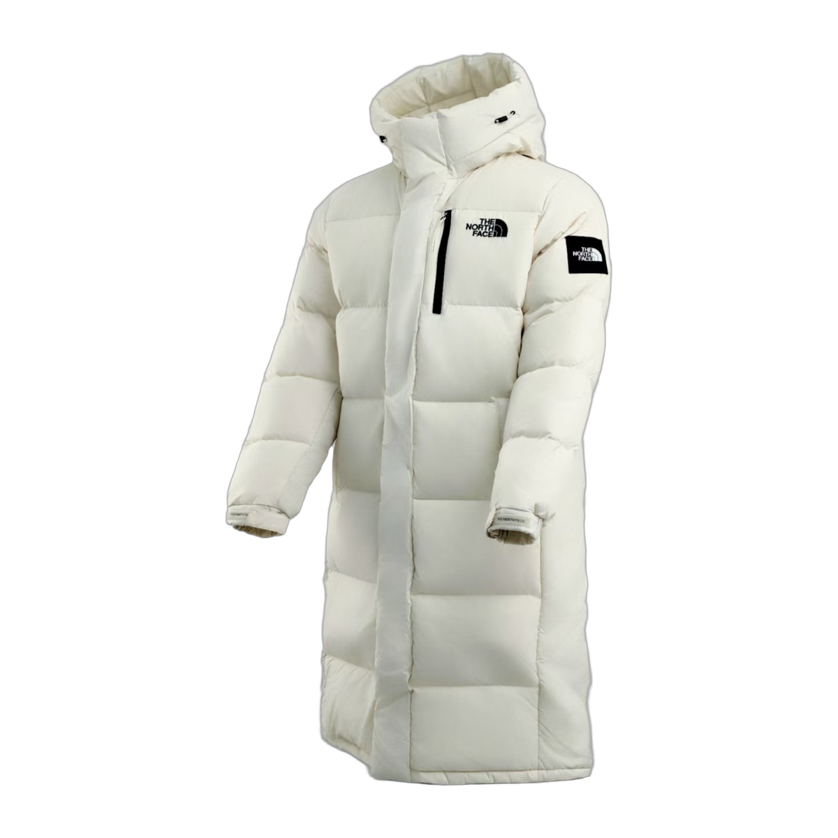 The North Face Color-Block Long Down Coat – White