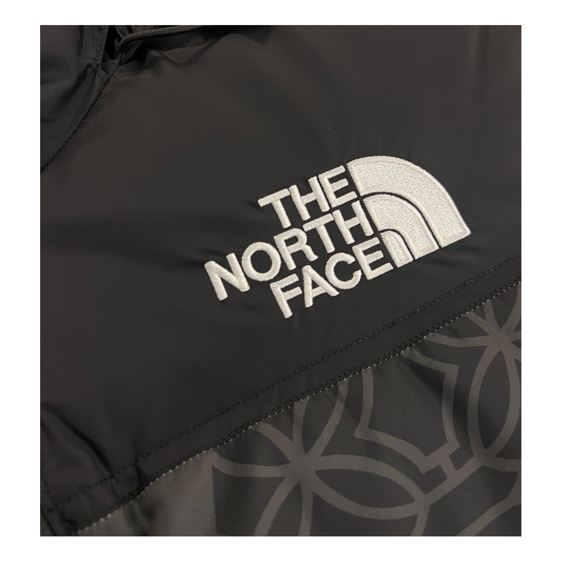 The North Face 1996 Nuptse Patterned Puffer Jacket – Black